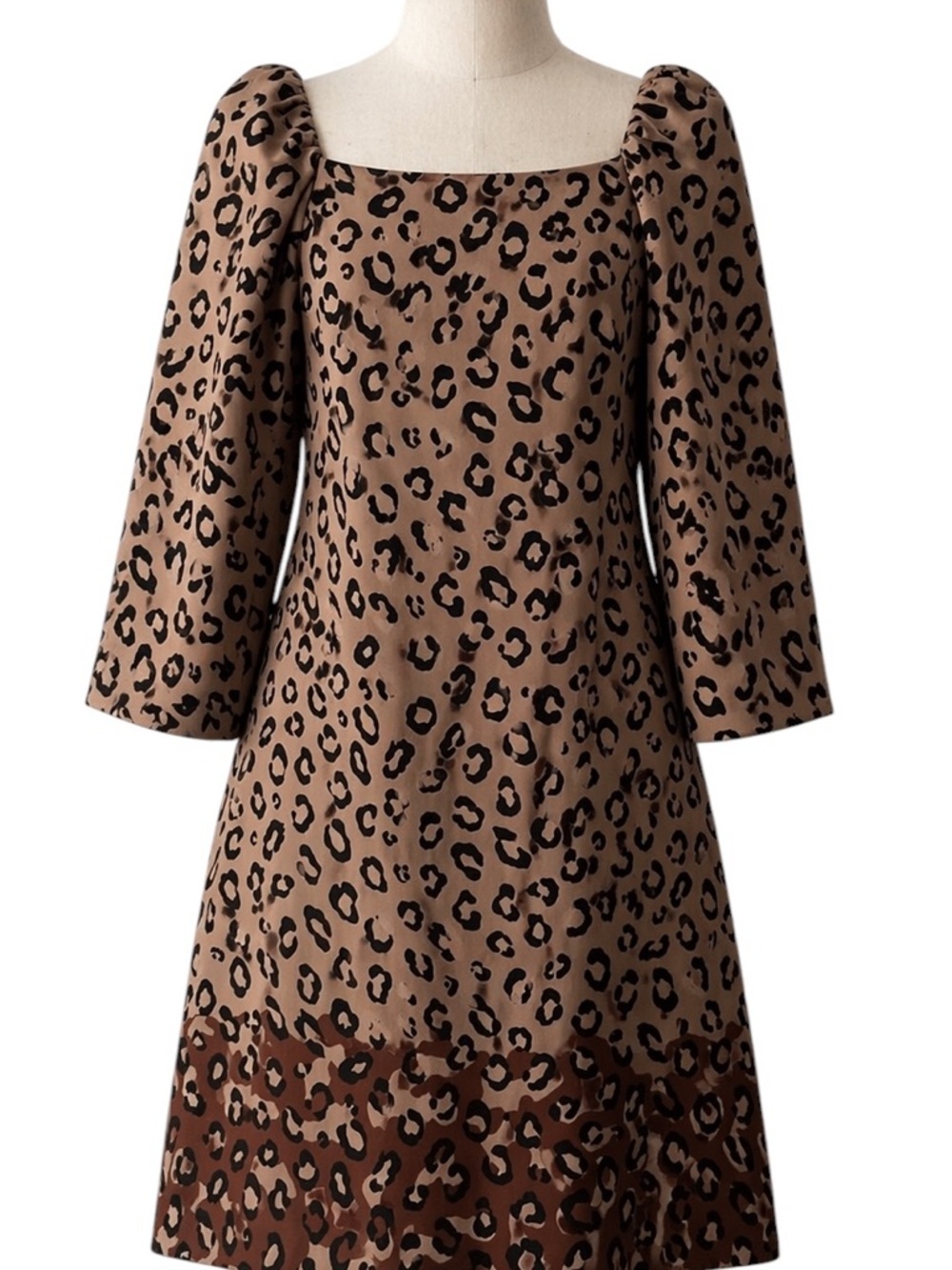 Ann‎ Taylor Leopard Print Dress in Black and Brown, Size 2